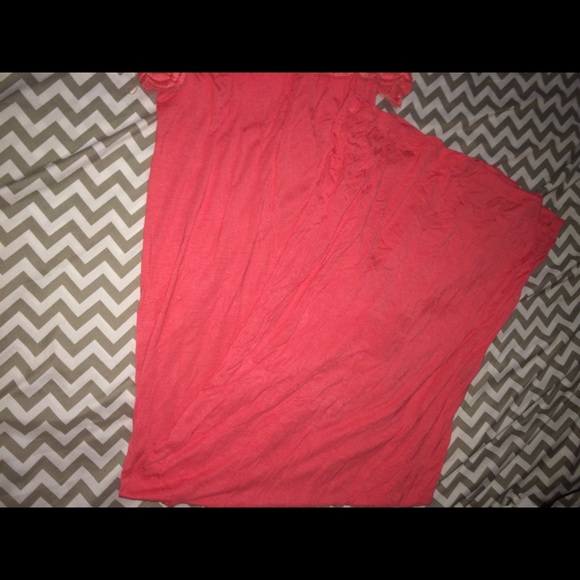 Very long coral dress - Picture 3 of 4